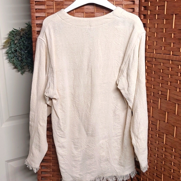 Vintage Ivory Lace up tunic - Picture 5 of 7